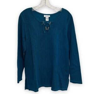 AVENUE Sweater Teal Ribbed 14/16